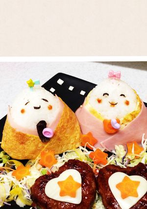 ひな祭り❤簡単おにぎり。キャラ弁にも-レシピのメイン写真