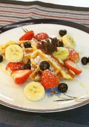 栗原フルーツ風味のワッフルもちもちあんこ-レシピのメイン写真