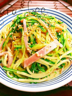 ハリハリ水菜のなめたけマヨ和風スパサラ-レシピのメイン写真