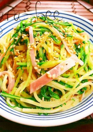 ハリハリ水菜のなめたけマヨ和風スパサラ-レシピのメイン写真