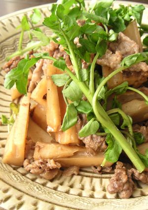 れんこんと牛肉の炒め煮-レシピのメイン写真