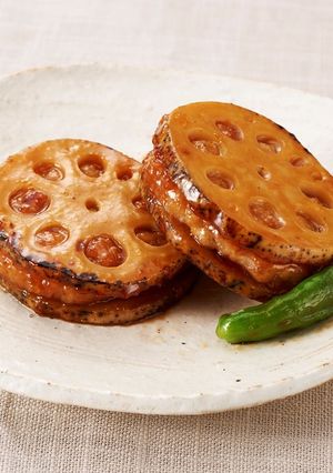 花粉症にも！れんこんのはさみ焼き-レシピのメイン写真