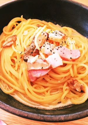 ポルチーニ茸とベーコンのクリームパスタ-レシピのメイン写真