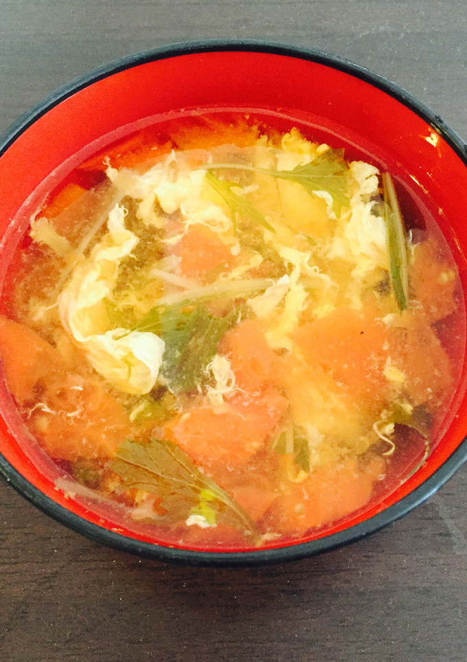トマトと水菜の卵スープ-レシピのメイン写真