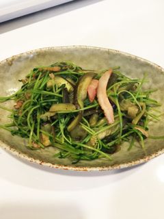 豆苗とナスのピリ辛炒め-レシピのメイン写真
