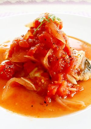 レンジで簡単おいしい！鯵のトマト煮-レシピのメイン写真