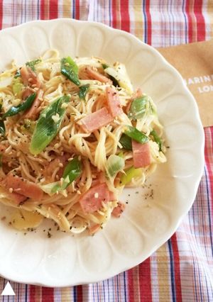 長ネギの和風マヨ醤油スパゲッティ-レシピのメイン写真