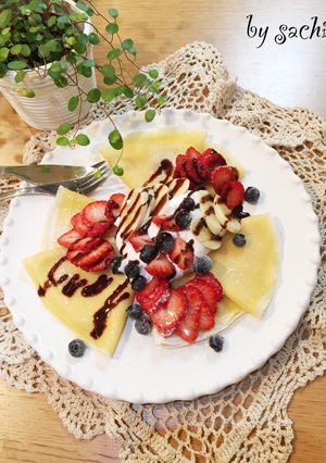 簡単！クレープ☆いちごとチョコバナナ♪-レシピのメイン写真