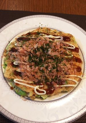 ふわふわヘルシー♪ 長芋だけでお好み焼き-レシピのメイン写真