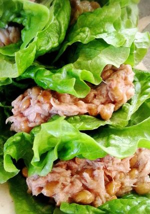 納豆ツナのサンチュ巻-レシピのメイン写真