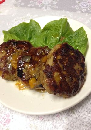 かぼちゃ入り♫照り焼きハンバーグ-レシピのメイン写真