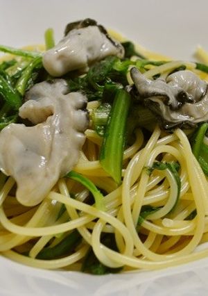 牡蠣と春菊のパスタ-レシピのメイン写真