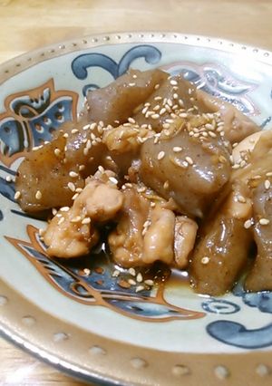 鶏もも肉とこんにゃくの甘辛煮-レシピのメイン写真
