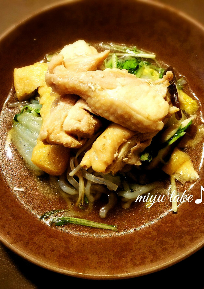 鶏肉と水菜、野菜の鴨鍋風♪-レシピのメイン写真