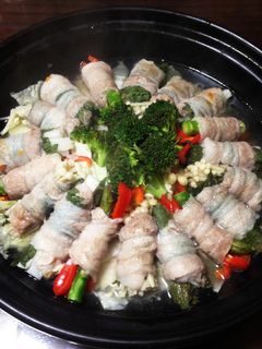 肉巻き野菜のヘルシー蒸し鍋-レシピのメイン写真