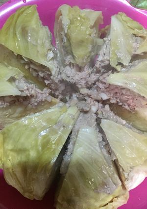キャベツ丸ごとアルミに包んで蒸すだけ-レシピのメイン写真