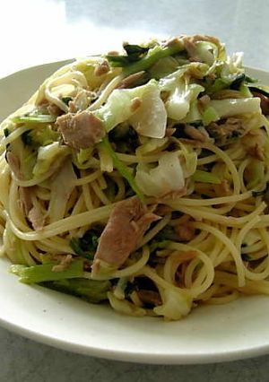 ツナとキャベツとネギのパスタ-レシピのメイン写真