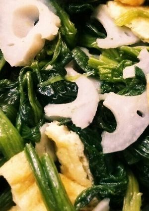 簡単♪ほうれん草と蓮根のこんぶ茶ソテー-レシピのメイン写真