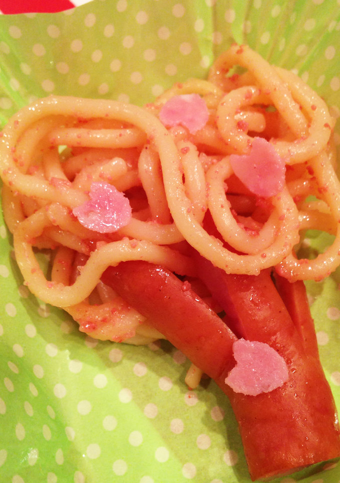 お弁当用たらこパスタで桜の木-レシピのメイン写真