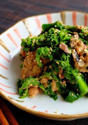 菜の花×鯖味噌缶♡たっぷり胡麻和え！-レシピのメイン写真