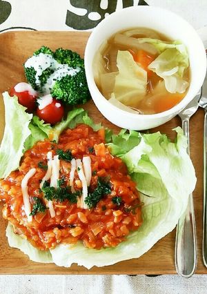 ワンプレートランチ♪お手軽トマトリゾット-レシピのメイン写真