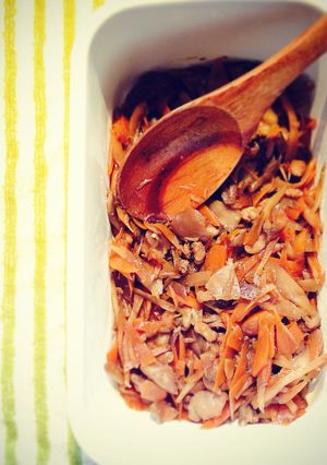 鶏皮だけで甘辛とり牛蒡*節約便利な常備菜-レシピのメイン写真