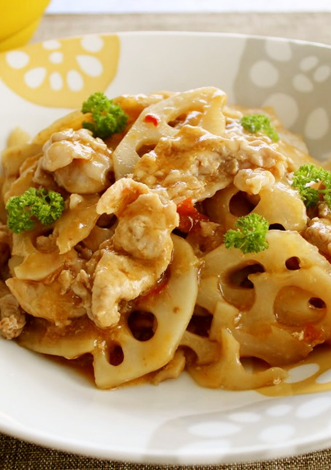 れんこんと豚肉の簡単オイスターソース炒め-レシピのメイン写真