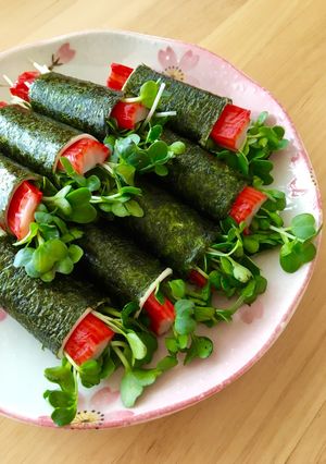 カニカマかいわれチーズの海苔巻き☆-レシピのメイン写真