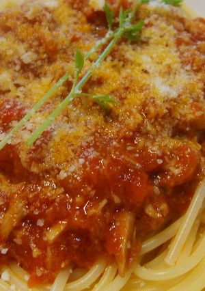 ツナトマトのちょっぴりカレー風味パスタ-レシピのメイン写真