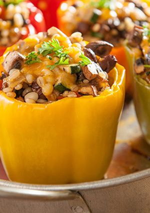 大麦たっぷり！パプリカの野菜詰め-レシピのメイン写真