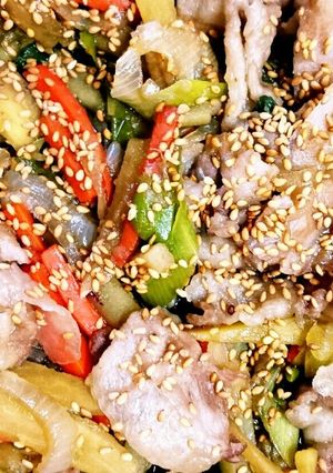 ずぼらな豚肉とさつまいもの甘辛炒め？-レシピのメイン写真
