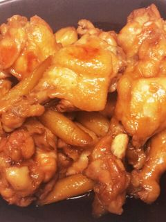手羽元とゴボウの甘辛酸っぱ煮-レシピのメイン写真