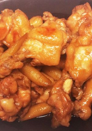手羽元とゴボウの甘辛酸っぱ煮-レシピのメイン写真