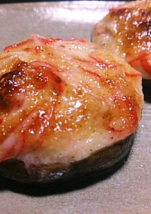 簡単・安い！しいたけのカニカマヨ焼き☆-レシピのメイン写真