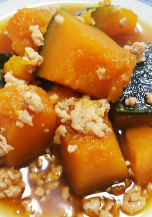 簡単副菜!かぼちゃのそぼろ煮-レシピのメイン写真