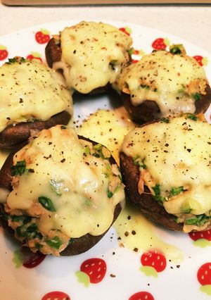 味噌マヨで味付け！椎茸のツナチーズ焼き♡-レシピのメイン写真