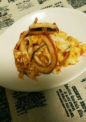 簡単絶品♪小鉢にも！イカと卵のチリ炒め-レシピのメイン写真