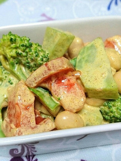ブロッコリーと大豆のカレーサラダ-レシピのメイン写真