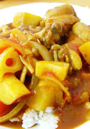 ルウ不使用★根菜チキントマトカレー-レシピのメイン写真