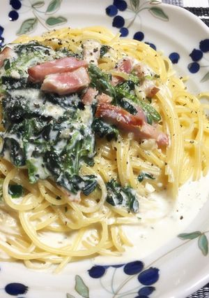 ベーコンとほうれん草のクリームパスタ-レシピのメイン写真