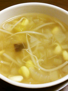 豆もやしとさつま芋と玉ねぎのスープ。-レシピのメイン写真