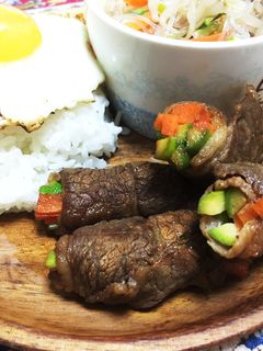 簡単♡お弁当にも♡野菜肉巻き♪-レシピのメイン写真