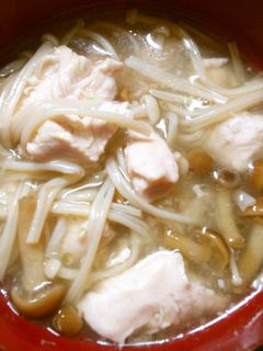 簡単!鶏肉となめこ えのきの中華スープ♪-レシピのメイン写真