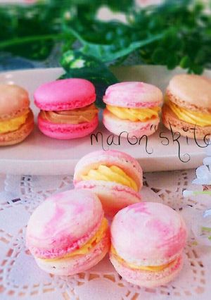 雛祭・ホワイトデーにも♡マーブルマカロン-レシピのメイン写真