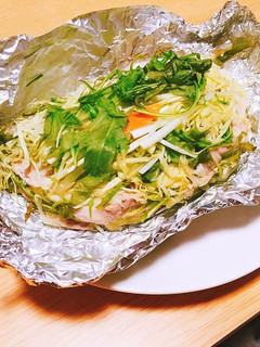 たっぷり野菜と豚肉のホイル蒸し-レシピのメイン写真