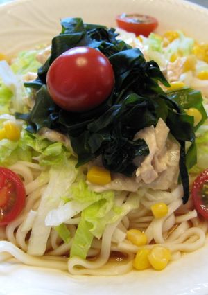 バンバンジー風サラダうどん-レシピのメイン写真