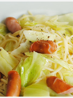 ウインナーとキャベツのパスタ-レシピのメイン写真