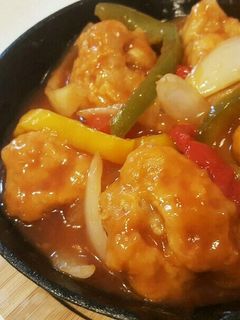 スキレット鍋と冷凍唐揚げでかんたん酢鶏♪-レシピのメイン写真