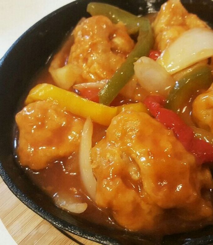スキレット鍋と冷凍唐揚げでかんたん酢鶏♪-レシピのメイン写真