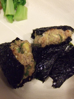 オクラつくねの海苔はさみ焼き~梅風味~-レシピのメイン写真